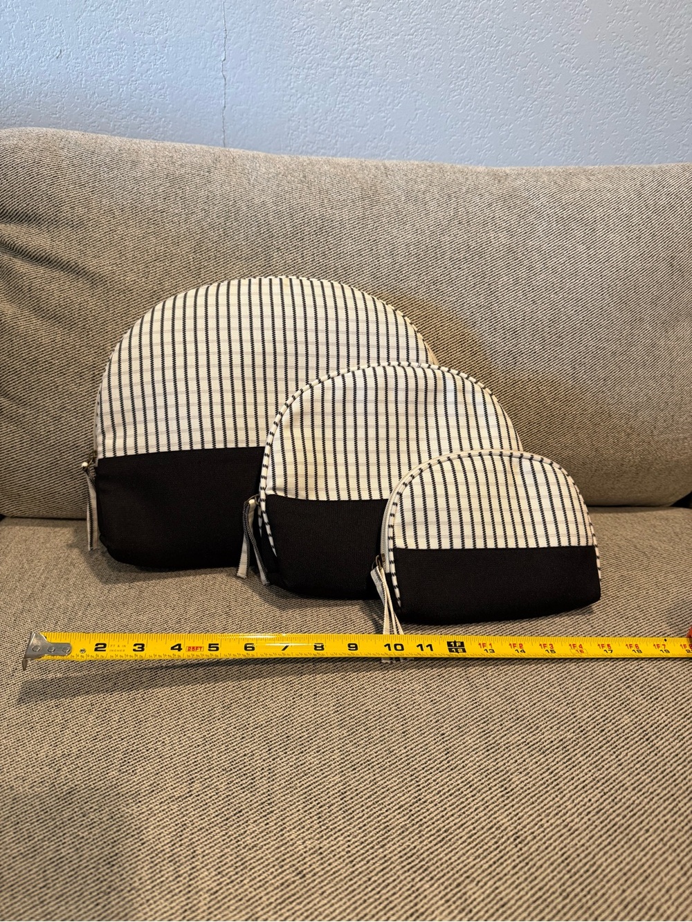 Luxury Striped Black & White Zip Packing Cube Set - 3pc
